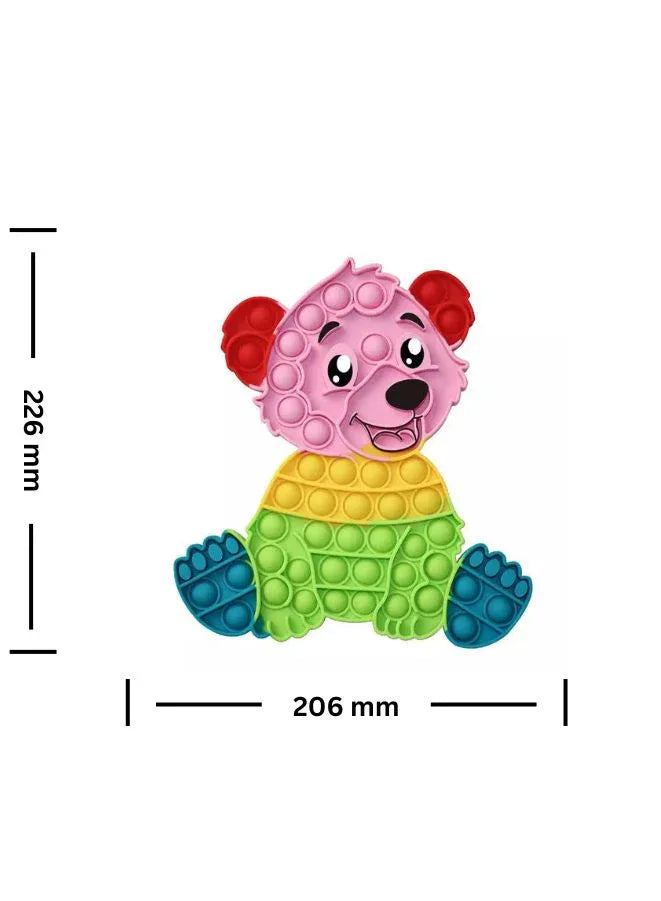 Push Pop Bubble Fidget Toy, Silicone Animal Sensory Squeeze Toy, Stress Relief, Anti-Anxiety, ADHD, Autism, Special Fidget Popper Gift for Kids and Adults, Bear