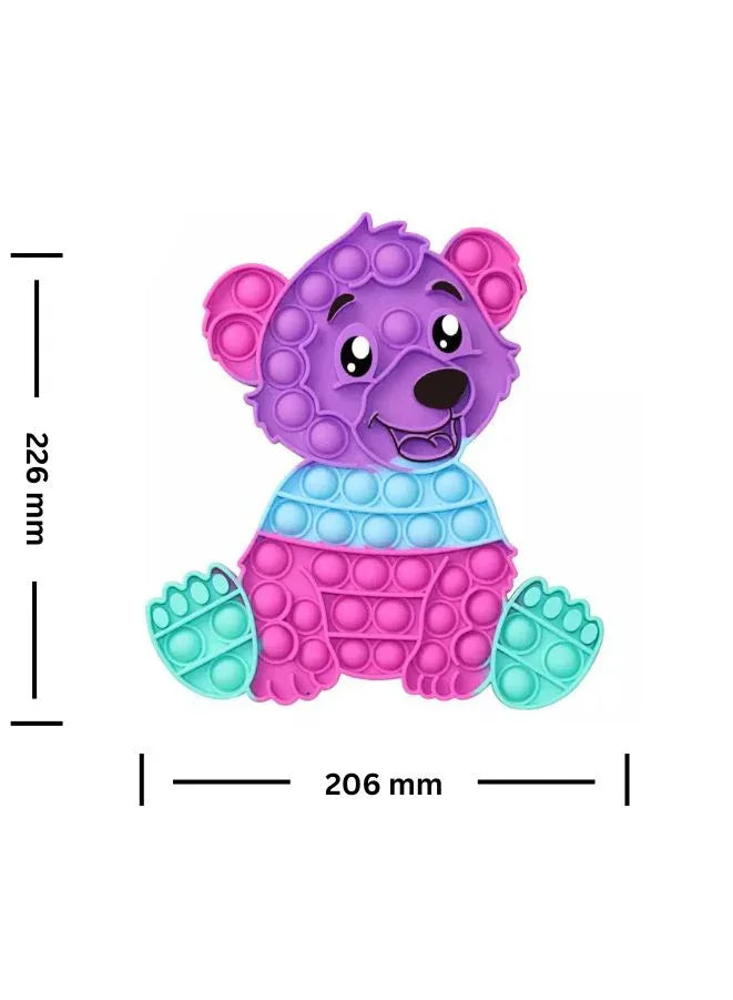 Push Pop Bubble Fidget Toy, Silicone Animal Sensory Squeeze Toy, Stress Relief, Anti-Anxiety, ADHD, Autism, Special Fidget Popper Gift for Kids and Adults, Bear