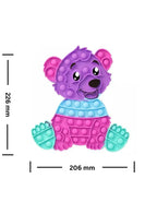 Push Pop Bubble Fidget Toy, Silicone Animal Sensory Squeeze Toy, Stress Relief, Anti-Anxiety, ADHD, Autism, Special Fidget Popper Gift for Kids and Adults, Bear