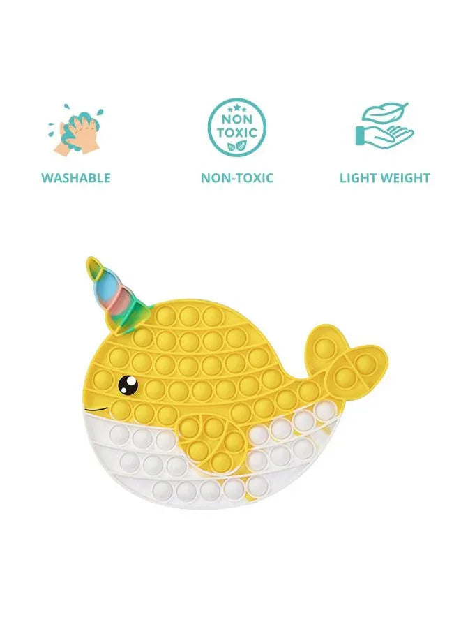 Push Pop Bubble Fidget Toy, Silicone Animal Sensory Squeeze Toy, Stress Relief, Anti-Anxiety, ADHD, Autism, Special Fidget Popper Gift for Kids and Adults, Whale