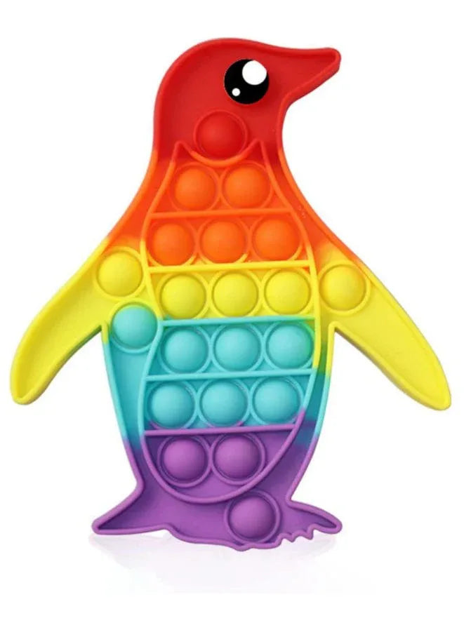Push Pop Bubble Fidget Toy, Silicone Animal Sensory Squeeze Toy, Stress Relief, Anti-Anxiety, ADHD, Autism, Special Fidget Popper Gift for Kids and Adults, Penguin