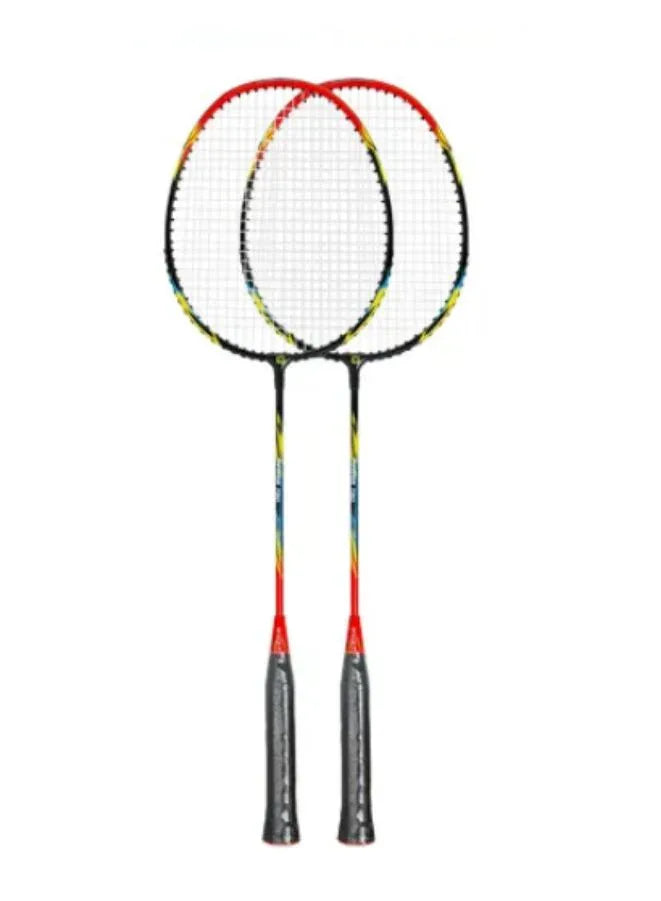 Whizz 2 pcs Badminton Racket Set T20 – Lightweight Aluminum Frame, Pre-Tensioned at 16lbs – Perfect for Family Entertainment, School Sports & Beginners
