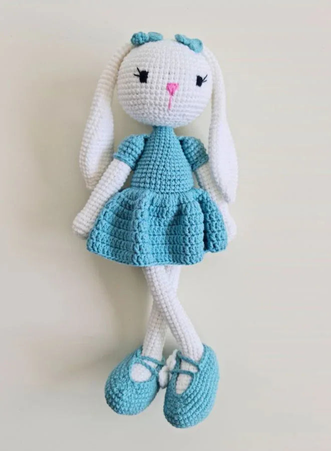 Premium Handcrafted Crochet Doll, Adorable Amigurumi Plush Toy 100% Cotton Made for Kids and Collectors, Turquoise