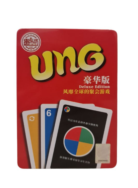 UNG Card Game, Fast-Paced Portable-Friendly Version For 2 To 4 Players Ages 7 Years And Older, Tin box