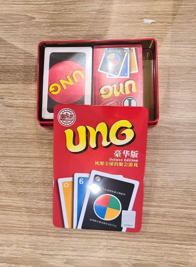 UNG Card Game, Fast-Paced Portable-Friendly Version For 2 To 4 Players Ages 7 Years And Older, Tin box