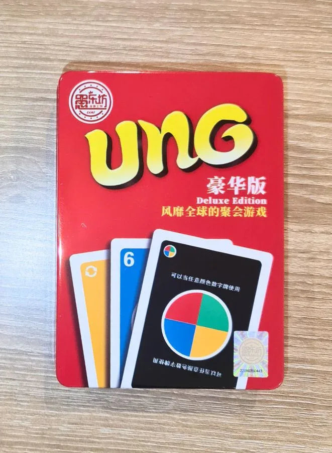 UNG Card Game, Fast-Paced Portable-Friendly Version For 2 To 4 Players Ages 7 Years And Older, Tin box