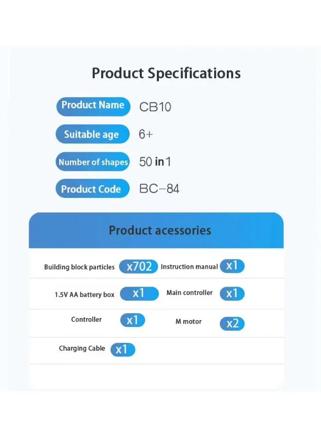 مجموعة روبوت قابلة للبرمجة 50 في 1 - 702 قطعة من بناء العلوم والتكنولوجيا والهندسة والرياضيات، ومكعبات التعلم والألعاب التعليمية، والتحكم في التطبيقات