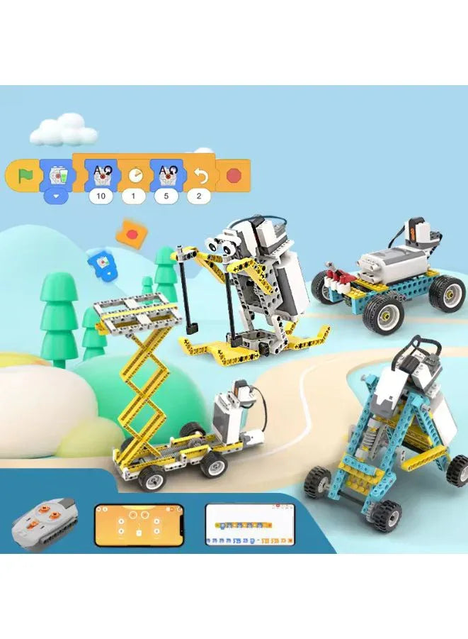مجموعة روبوت قابلة للبرمجة 50 في 1 - 702 قطعة من بناء العلوم والتكنولوجيا والهندسة والرياضيات، ومكعبات التعلم والألعاب التعليمية، والتحكم في التطبيقات