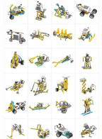 مجموعة روبوت قابلة للبرمجة 50 في 1 - 702 قطعة من بناء العلوم والتكنولوجيا والهندسة والرياضيات، ومكعبات التعلم والألعاب التعليمية، والتحكم في التطبيقات