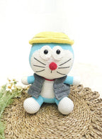 Handmade Crochet Doraemon Doll with Detachable Hat – 23cm Plush Toy
