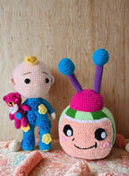 Handmade Cotton Crochet Doll Set – Cocomelon & JJ Amigurumi Toys for Kids, Soft Plush Figures for Playtime, Gifting