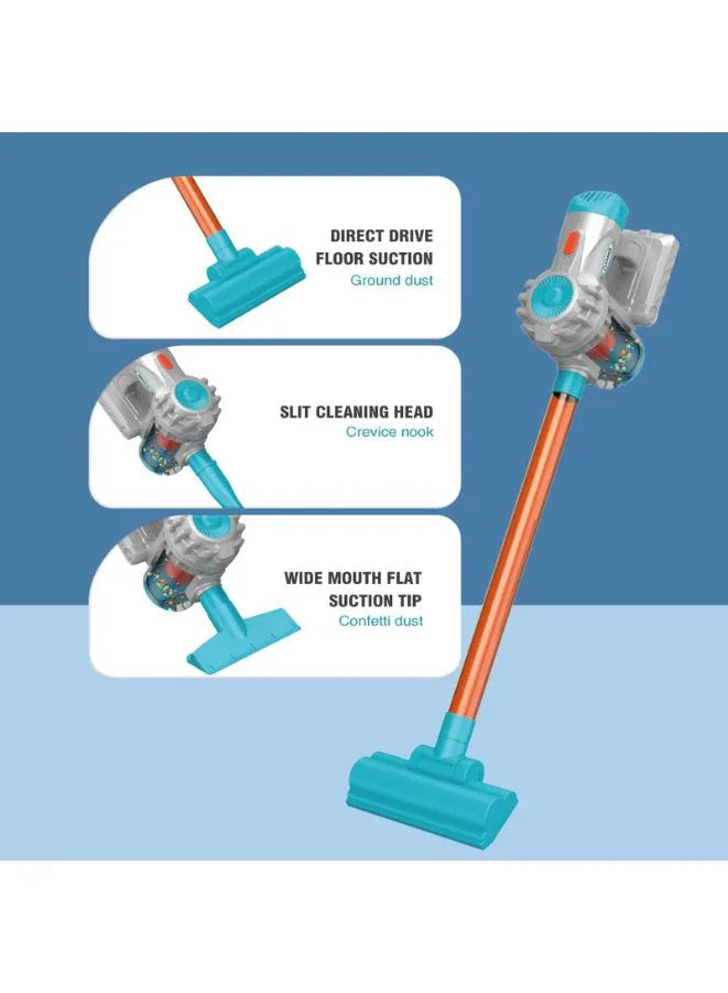 لعبة مكنسة كهربائية صغيرة - جهاز منزلي إلكتروني للأطفال - آلة تنظيف تظاهرية - مواد آمنة - تعليمية وممتعة للعب الأدوار