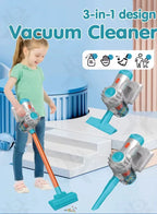 لعبة مكنسة كهربائية صغيرة - جهاز منزلي إلكتروني للأطفال - آلة تنظيف تظاهرية - مواد آمنة - تعليمية وممتعة للعب الأدوار