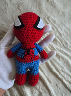 Handmade Crochet Superhero Doll – 18 cm Soft Amigurumi Plush Toy – Unique Gift for Kids