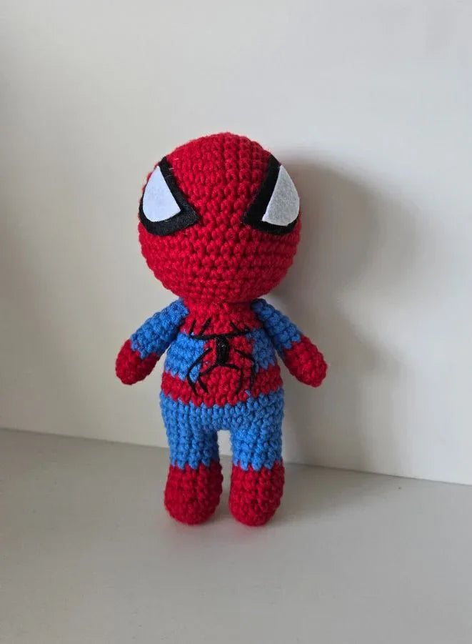 Handmade Crochet Superhero Doll – 18 cm Soft Amigurumi Plush Toy – Unique Gift for Kids