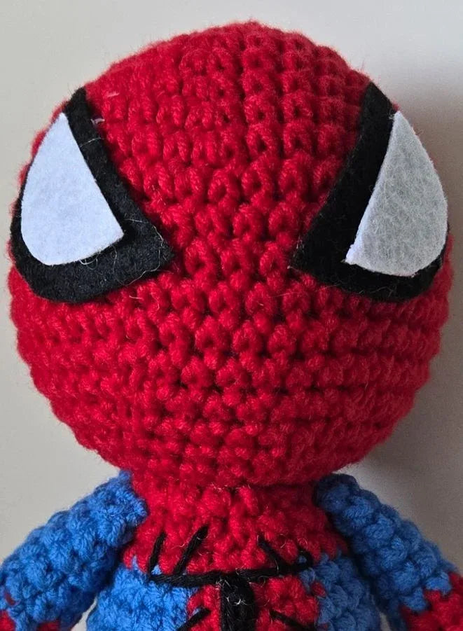 Handmade Crochet Superhero Doll – 18 cm Soft Amigurumi Plush Toy – Unique Gift for Kids