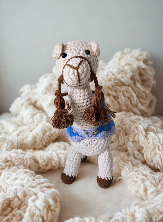 Handmade Crochet Camel Doll | 25 cm Soft Amigurumi Toy for Kids & Home Decor