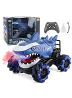 2.4GHz Shark Stunt RC Car for Boys – 10CH Electric Remote Control Truck with Lights, Mist Spray & Music