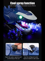 2.4GHz Shark Stunt RC Car for Boys – 10CH Electric Remote Control Truck with Lights, Mist Spray & Music