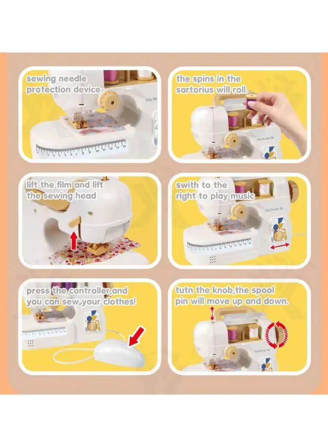 Kids Electric Sewing Machine Pretend Play Toy – Simulation Household Appliance for Girls and Boys