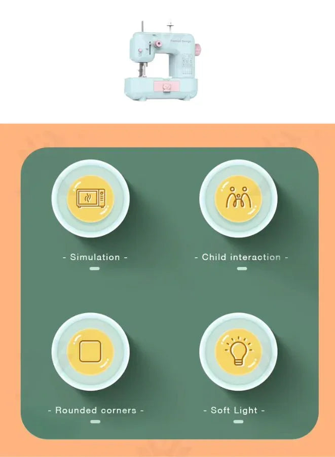 Kids Electric Sewing Machine Pretend Play Toy – Simulation Household Appliance for Girls and Boys