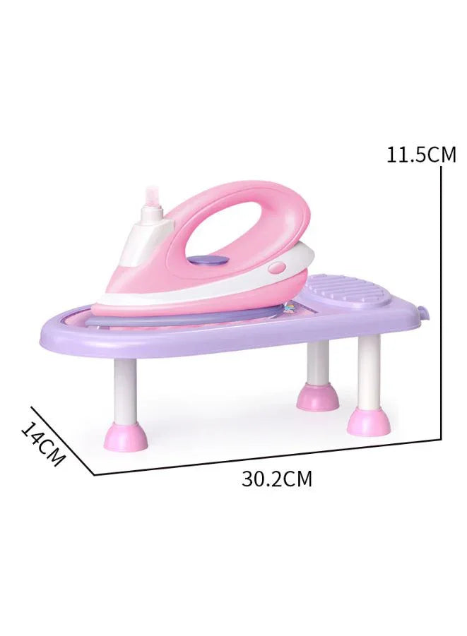 Kids Pretend Play Electric Sewing Machine, Iron & Board Set – 3-Piece Household Appliance Toy Set for Boys and Girls