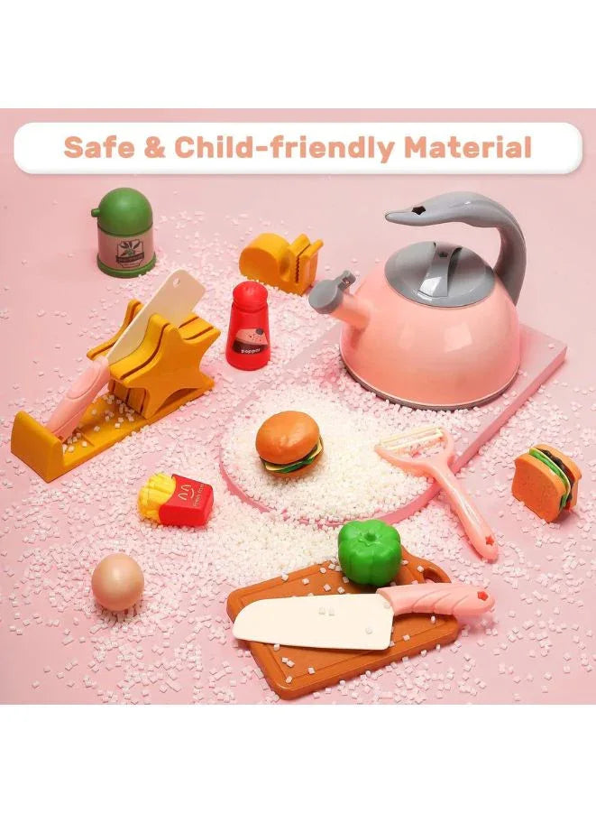 Mini Kitchen Set Toy with Real Working Stove – Educational Cooking Toy for Kids Ages 12+