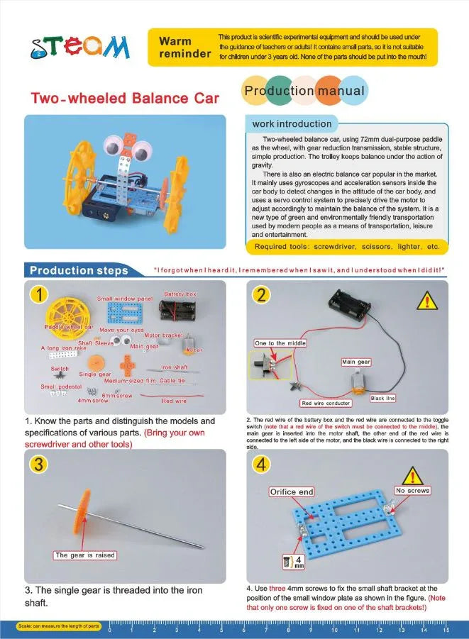 STEM Toy, Balance Robot, Montessori Toy, 3D puzzle, battery-powered, eco-friendly, educational toy