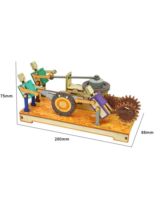 STEM Toy, Wooden Sawmill & Millstone Grinder, Montessori Toy, DIY 3D puzzle, battery powered, eco-friendly, handmade, educational toy