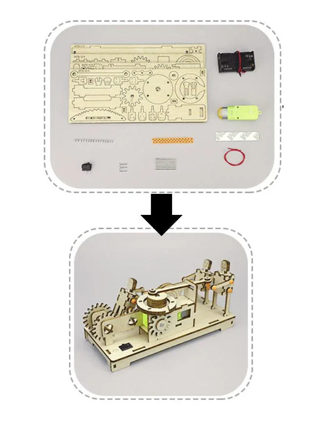 STEM Toy, Wooden Sawmill & Millstone Grinder, Montessori Toy, DIY 3D puzzle, battery powered, eco-friendly, handmade, educational toy