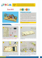 STEM Toy, Wooden Sawmill & Millstone Grinder, Montessori Toy, DIY 3D puzzle, battery powered, eco-friendly, handmade, educational toy