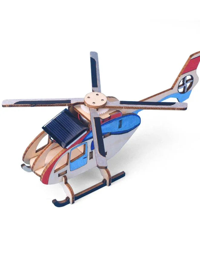 STEM Toy, Wooden Helicopter, Solar-Powered Montessori Toy, DIY 3D puzzle, eco-friendly, handmade, educational toy