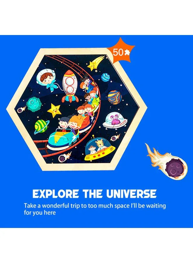 قطعة ألغاز كبيرة للأطفال، ألغاز خشبية للأطفال، 50 قطعة، ألغاز كرتونية تعليمية، ألعاب أطفال، وسائل النقل