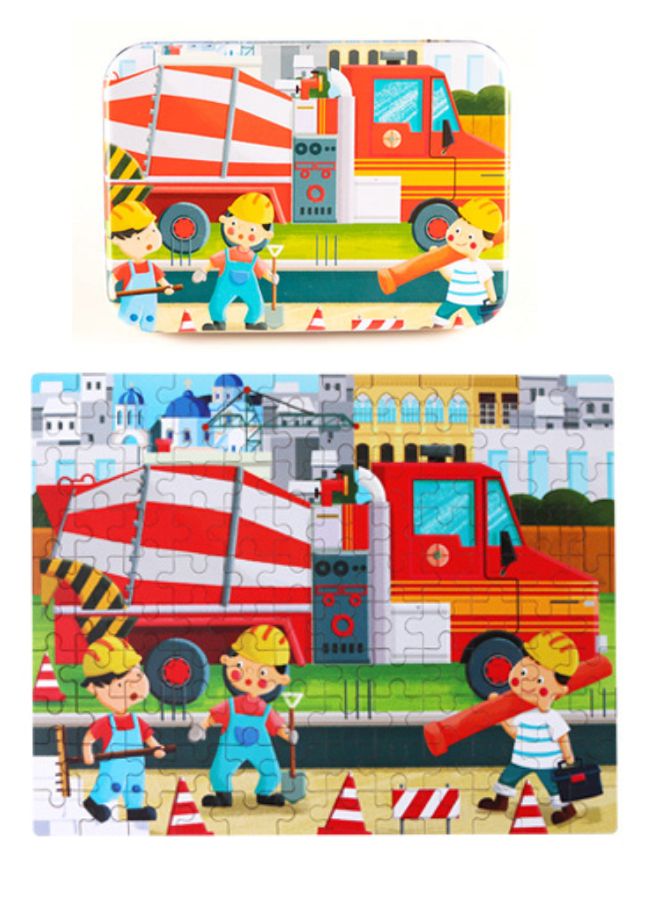 120-Piece Wooden Jigsaw Puzzle for Kids – Cartoon Animal Fairy Tale Theme Montessori Early Learning Puzzle Toy