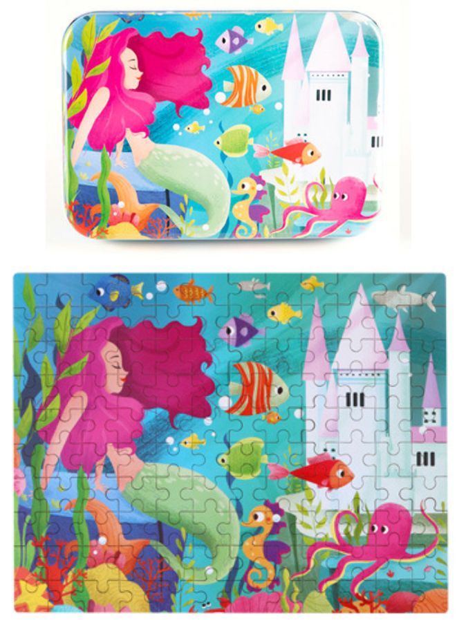 120-Piece Wooden Jigsaw Puzzle for Kids – Cartoon Animal Fairy Tale Theme Montessori Early Learning Puzzle Toy