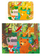 120-Piece Wooden Jigsaw Puzzle for Kids – Cartoon Animal Fairy Tale Theme Montessori Early Learning Puzzle Toy