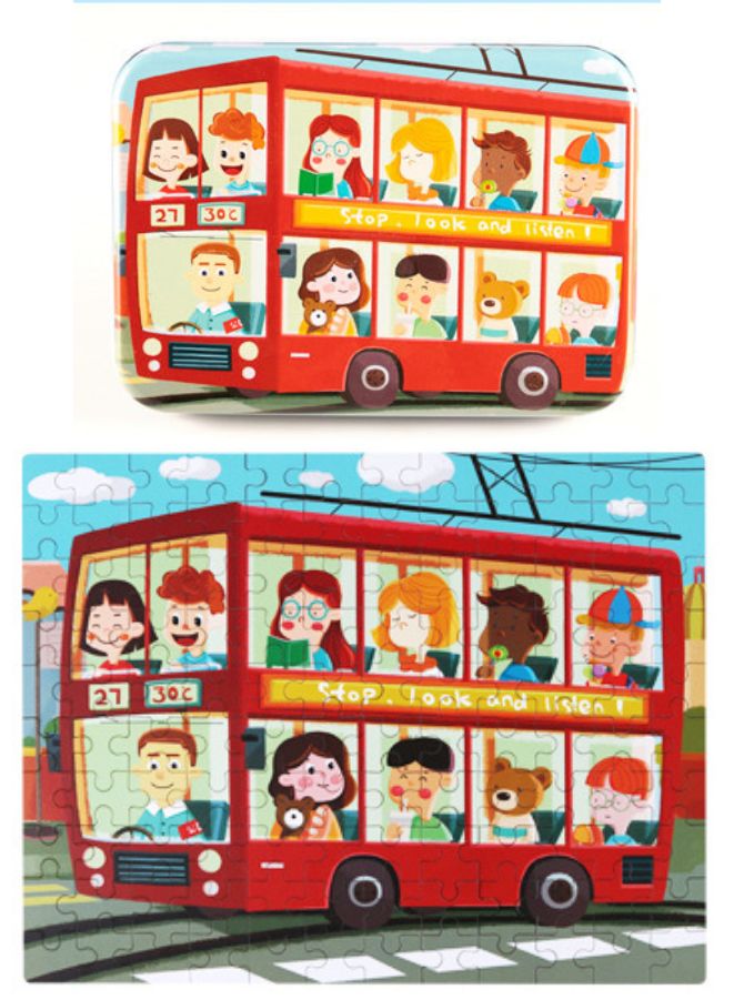 120-Piece Wooden Jigsaw Puzzle for Kids – Cartoon Animal Fairy Tale Theme Montessori Early Learning Puzzle Toy