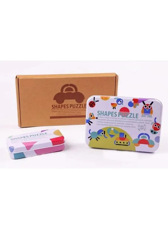 Montessori Educational Toys, Learn Sorting and Stacking Toy for Toddlers, Boys and Girls, 36 Pieces of Geometric Shapes and 60 Design Cards