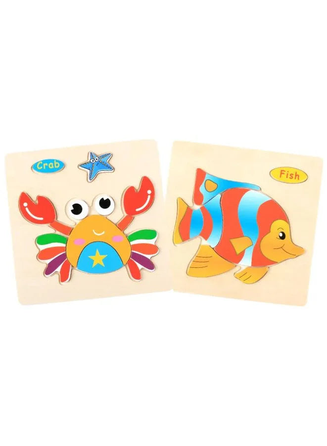 Wooden Puzzles for Kids Boys and Girls Animals Set of 2