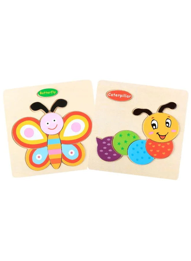 Wooden Puzzles for Kids Boys and Girls Animals Set of 2