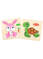 Wooden Puzzles for Kids Boys and Girls Animals Set of 2