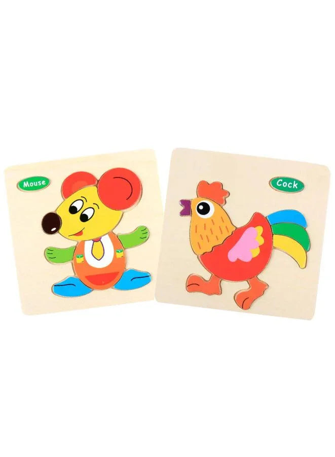 Wooden Puzzles for Kids Boys and Girls Animals Set of 2