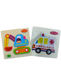 Wooden Puzzles for Kids – Vehicle Puzzle Set of 2 for Boys and Girls, Educational Early Learning Toy