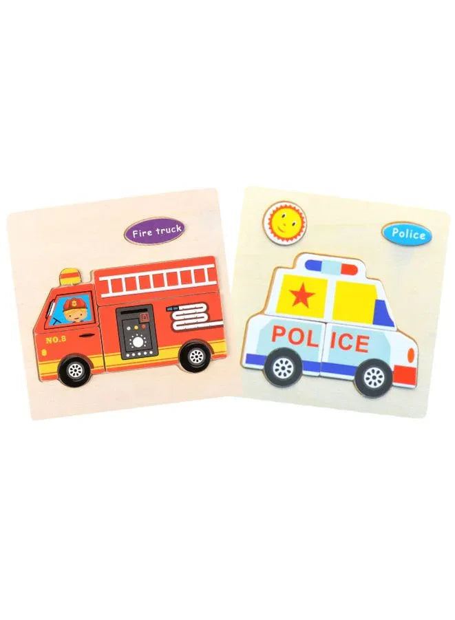 Wooden Puzzles for Kids – Vehicle Puzzle Set of 2 for Boys and Girls, Educational Early Learning Toy