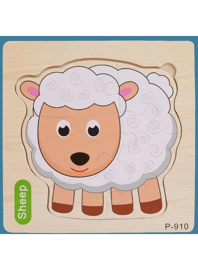 3D Wooden Jigsaw Puzzle for Kids – Animal Set Early Learning Toy for Toddlers and Children