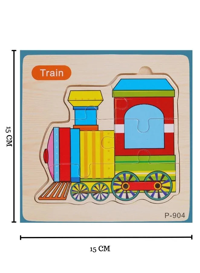 3D Wooden Jigsaw Puzzle for Kids – Vehicle Set Early Learning Toy for Boys and Girls