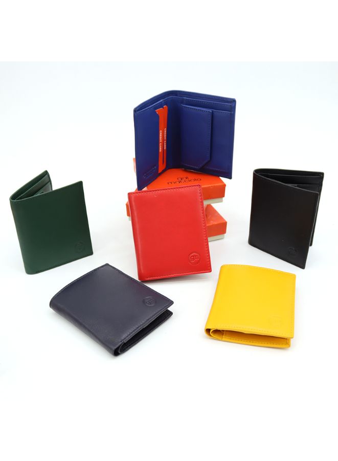 Gai Mattiolo Vertical Leather Wallet – Premium Italian Nappa Leather Wallet for Banknotes, Credit Cards & ID – 8.5x10.5 cm