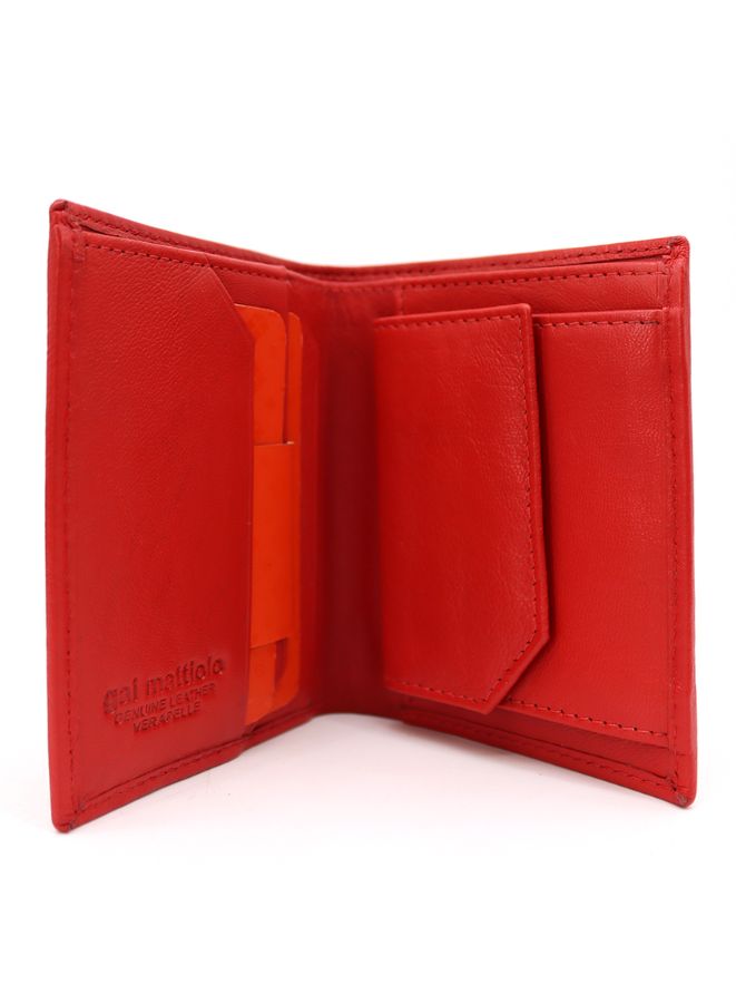 Gai Mattiolo Vertical Leather Wallet – Premium Italian Nappa Leather Wallet for Banknotes, Credit Cards & ID – 8.5x10.5 cm