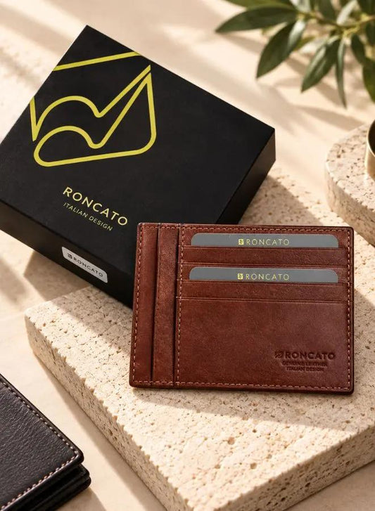 R Roncato Genuine Leather Wallet for Men – Italian Design, Slim Wallet & Card Holder