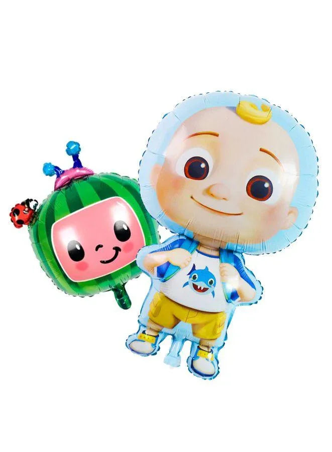 2 pc Cocomelon Character Ballon Set , Giant balloon for Kids Party, Birthday Double Sided Foil Balloon